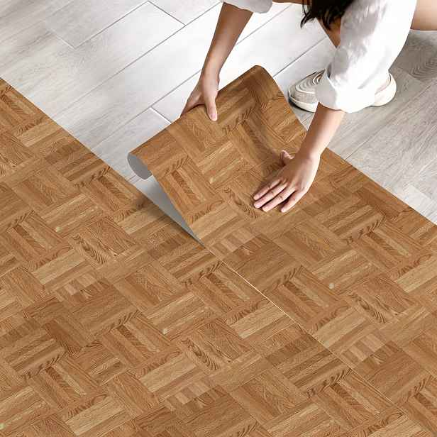 TEMU Samolepicí podlahová fólie, vinylová podlaha s texturou dřeva pro pronajímatele, 40*120 CM, voděodolná protiskluzová odolná proti opotřebení,