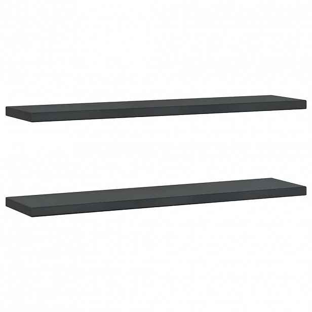 vidaXL Nástěnné police 2 ks 100 x 23,5 cm černé nerezová ocel