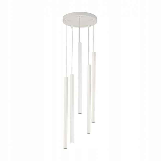 Bílá 5-bodová závěsná trubková lampa na kruhu Sopel 5 33626 Sigma Lighting