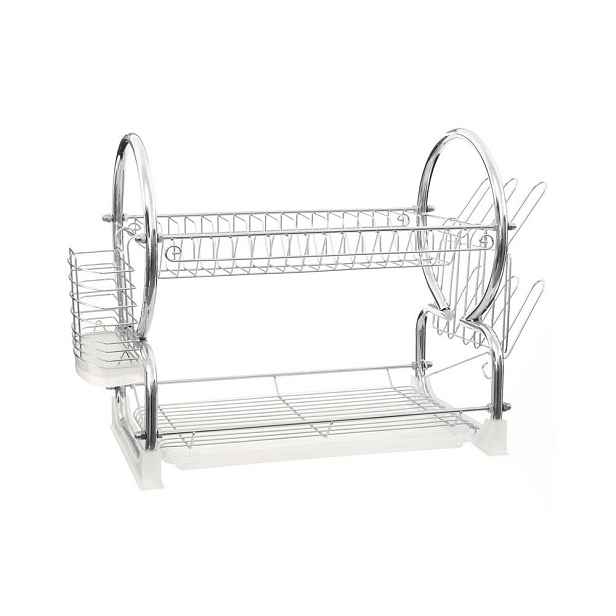 Dvoupatrový odkapávač z nerezové oceli ve stříbrné barvě 56x25 cm Laurie – Premier Housewares