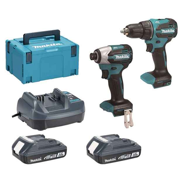 Makita - 6dílná sada AKU nářadí, baterií a nabíječky DLX2577V01