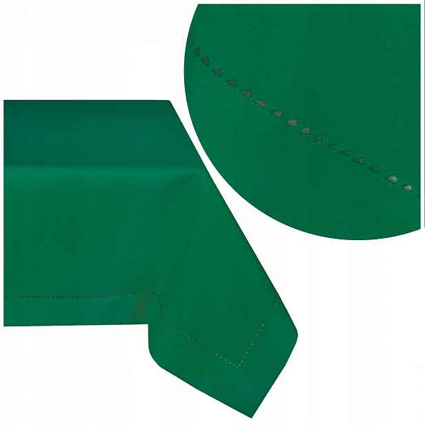 Ubrus 140x200 Skvrnitý Elegantní s Merežkou Hladký Tmavě zelený