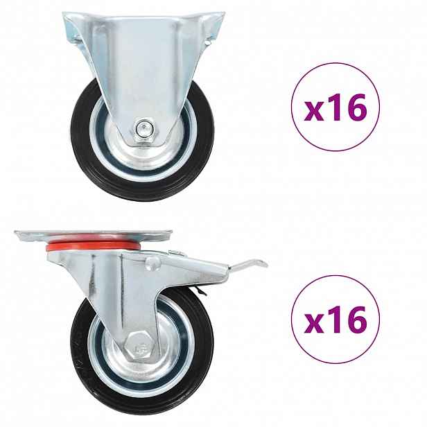 vidaXL 32 ks pojezdová kolečka 75 mm