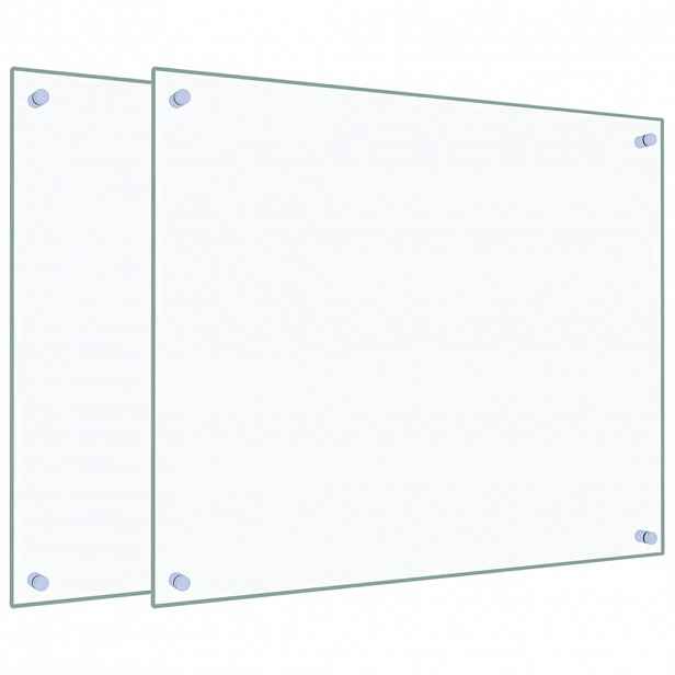vidaXL Kuchyňské panely 2 ks průhledné 70 x 60 cm tvrzené sklo