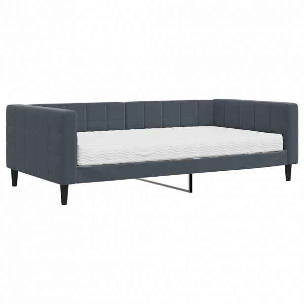 vidaXL Válenda s matrací tmavě šedá 100 x 200 cm samet