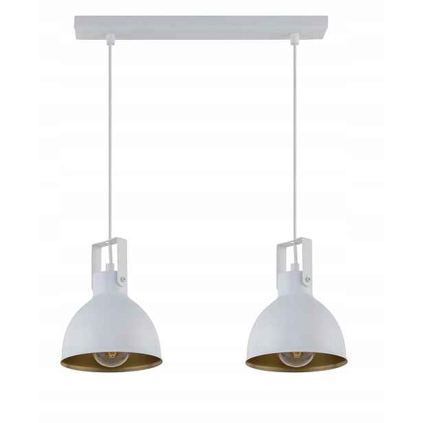 Závěsná lampa Mars 2xE27 15W loft retro bílá/zlatá Sigma Lighting