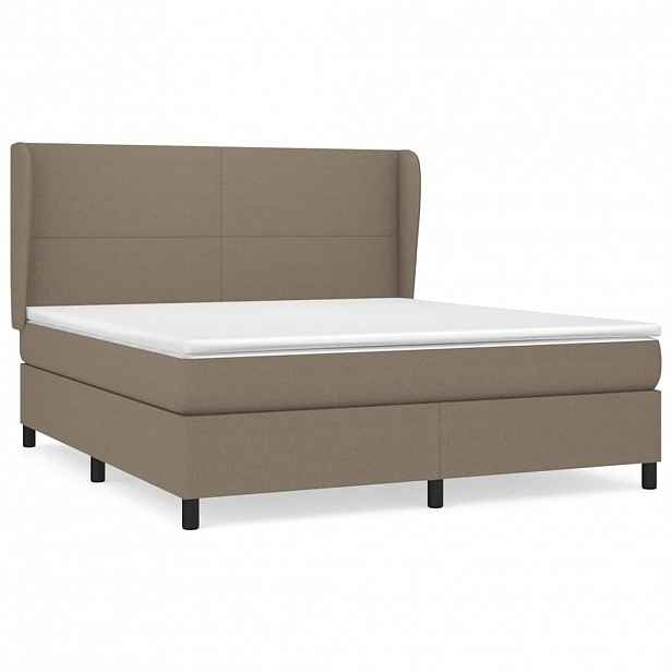 vidaXL Box spring postel s matrací taupe 180x200 cm textil