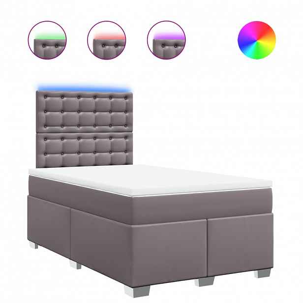 vidaXL Box spring postel s matrací šedá 120x200 cm umělá kůže