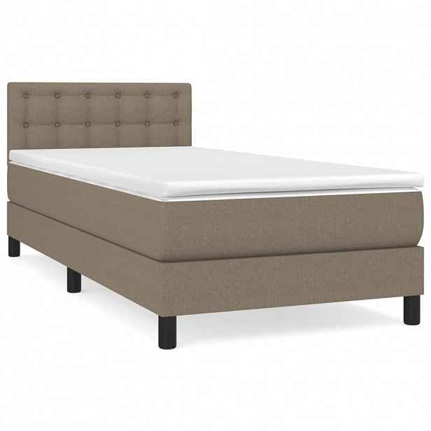 vidaXL Box spring postel s matrací taupe 100 x 200 cm textil