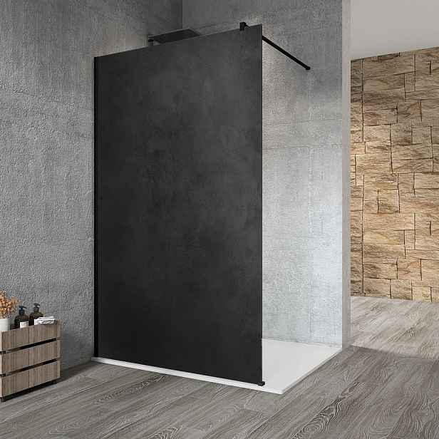 Gelco VARIO BLACK jednodílná sprchová zástěna k instalaci ke stěně, deska HPL Kara, 700 mm