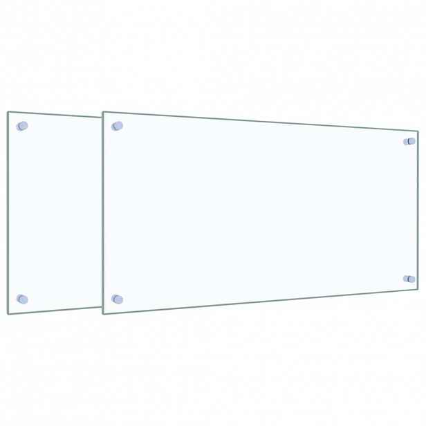 vidaXL Kuchyňské panely 2 ks průhledné 80 x 40 cm tvrzené sklo