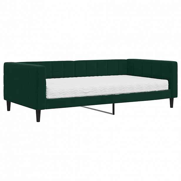 vidaXL Válenda s matrací tmavě zelená 100 x 200 cm samet