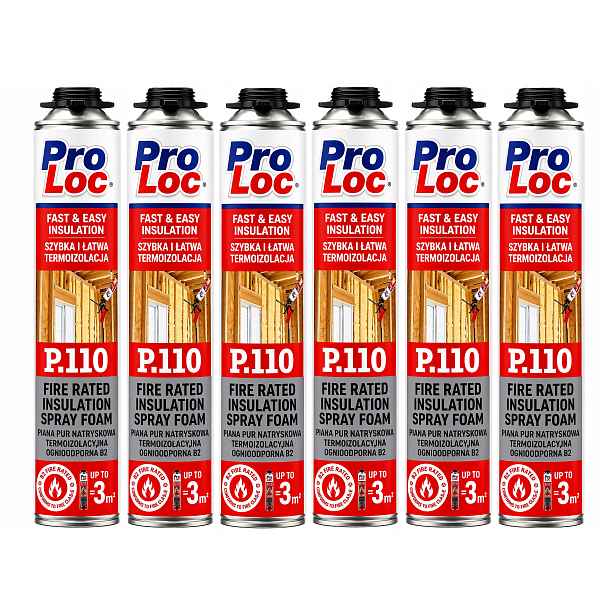 x6 Pur pěna Stříkací pěna Termoizolační Ohnivzdorná ProLoc P110