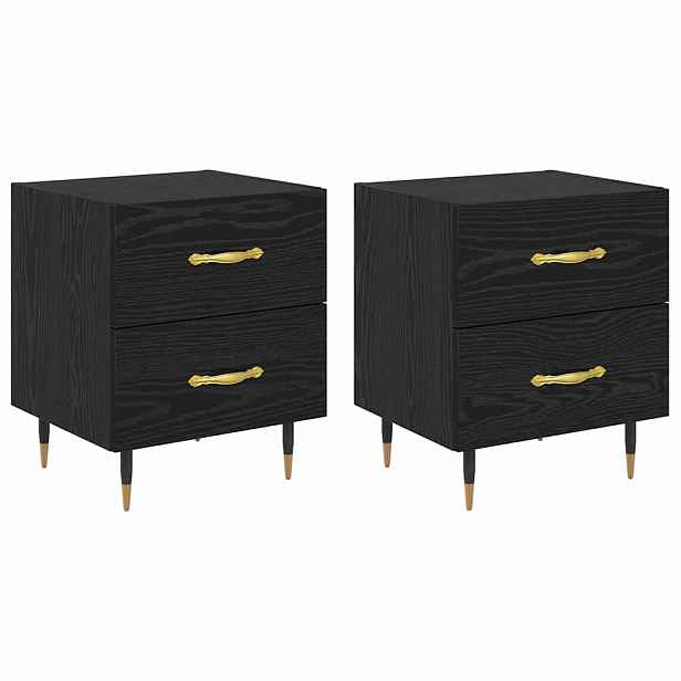 vidaXL Noční skříňka 2 ks Černý dub 40 x 35 x 47,5 cm Kompozitní dřevo