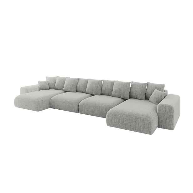 ALTDECOR SEDACÍ SOUPRAVA ve tvaru U s funkcí spaní a úložným prostorem ESKAR-U2 464x176x72 Šedá Strukturovaná látka