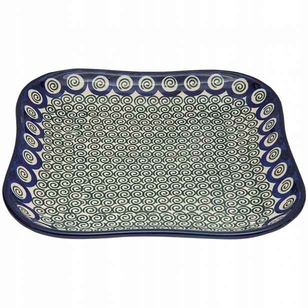 Misek 24 cm Umělecká keramika Bolesławiec dek 0374A Zelené Spirály