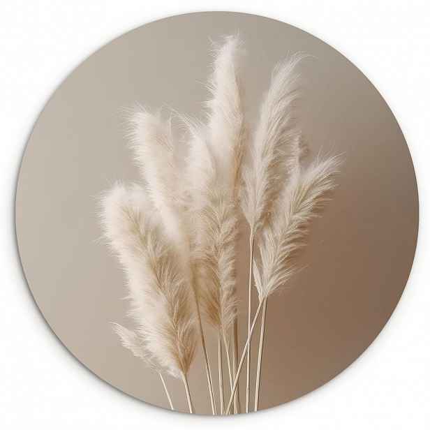 MuchoWow NÁSTĚNNÝ OBRAZ Pampová tráva - Plumes - Pastelová - Bílá 60x60 cm