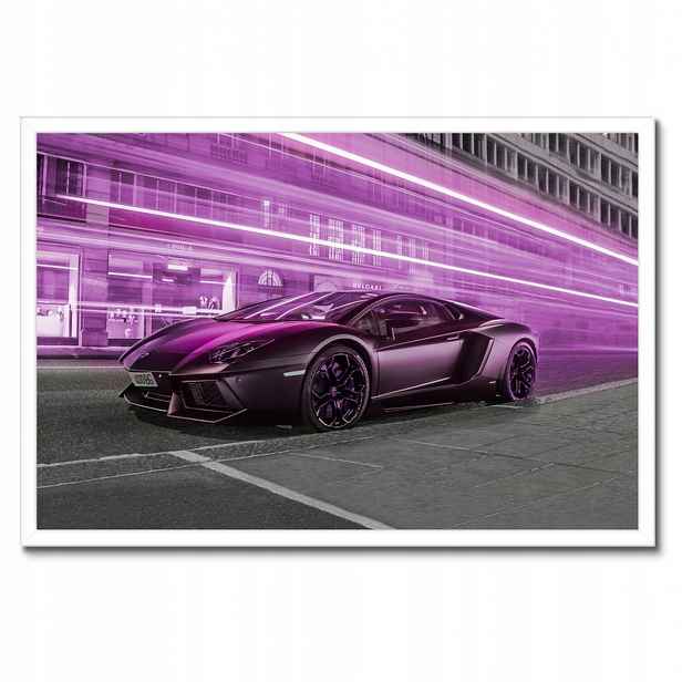 Plakáty v rámu 60x40 Fialové sportovní auto