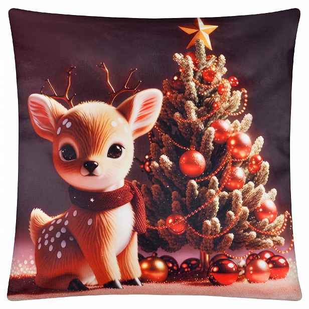 Vánoční povlak na polštář CHRISTMAS DEER motiv II. 40x40 cm