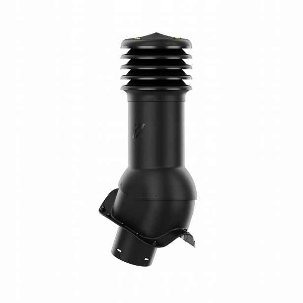 Větrací komín HiVent pro vlnitou desku, profil O, 125 mm, černý