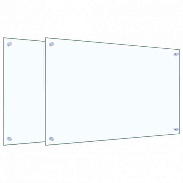 vidaXL Kuchyňské panely 2 ks průhledné 80 x 50 cm tvrzené sklo