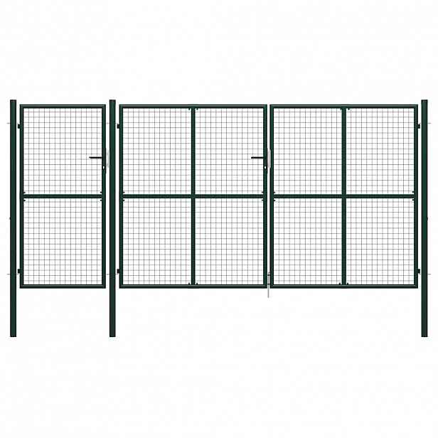vidaXL Zahradní brána ocelová 400 x 150 cm zelená