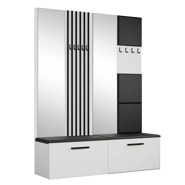 MASSENO MODERNÍ PŘEDSÍŇOVÁ SESTAVA MODULO, 161,2/204/40 cm, bílá