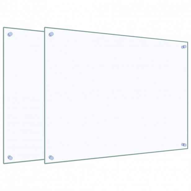 vidaXL Kuchyňské panely 2 ks průhledné 80 x 60 cm tvrzené sklo