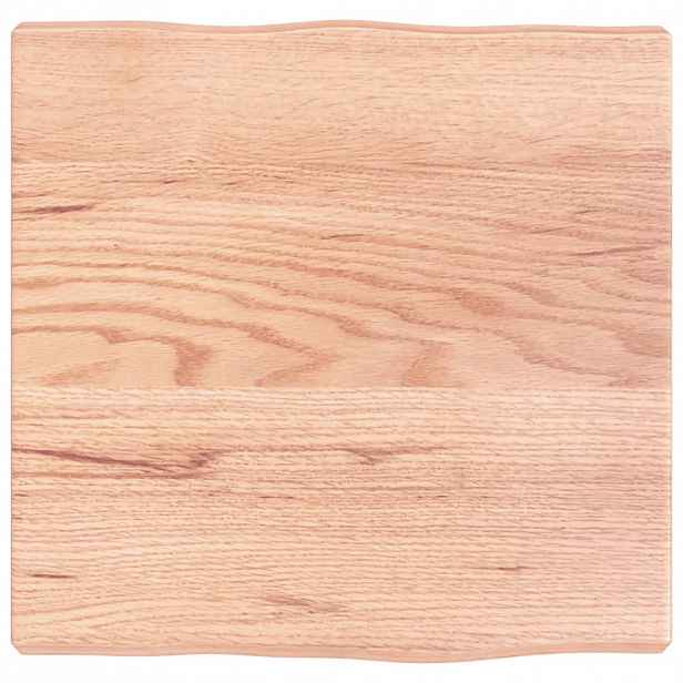 vidaXL Stolní deska světle hnědá 40x40x(2-4)cm ošetřený dub živá hrana