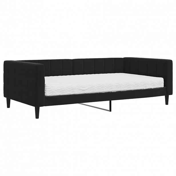vidaXL Válenda s matrací černá 100 x 200 cm samet