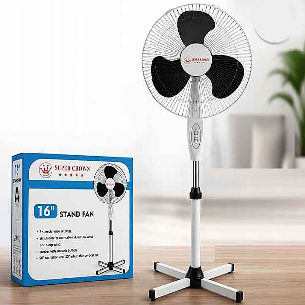 Stojanový Podlahový Ventilátor Volně Stojící Tichý Výkonný Ventilátor 40W Vrtule