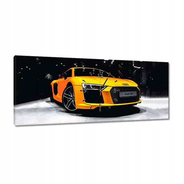 Hodiny 100x40 Žluté Audi R8