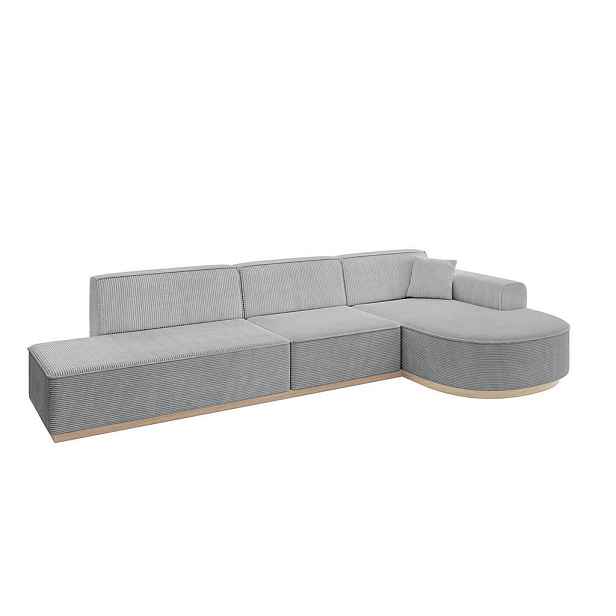 ALTDECOR ROHOVÁ SEDAČKA s otomanem, pravá ARRIO-L2 328x171x83 Šedá Manšestr