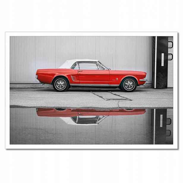 Plakáty v rámu 60x40 Červený Ford Mustang Usa