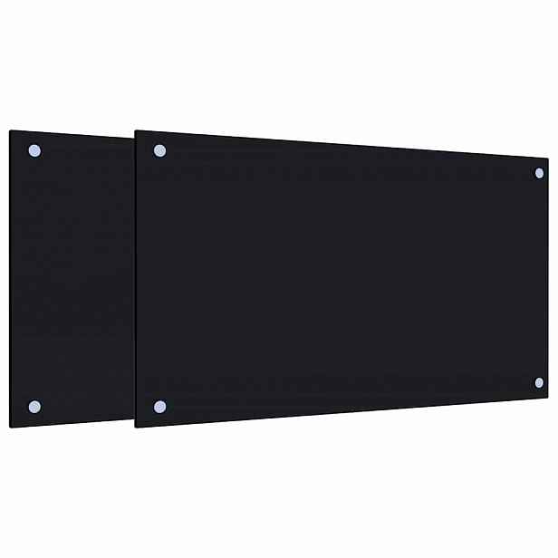 vidaXL Kuchyňské panely 2 ks černé 70 x 40 cm tvrzené sklo