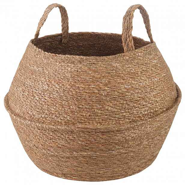 vidaXL Květináč s úchyty Přírodní Ø 45 x 36 cm 100% mořská tráva