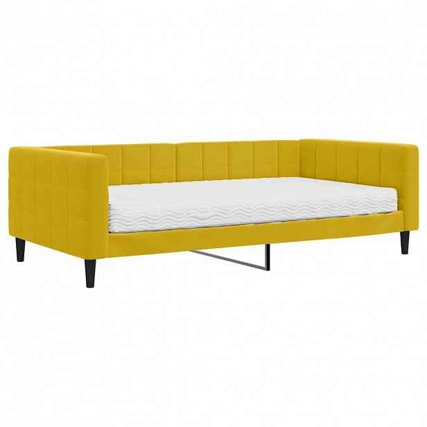 vidaXL Válenda s matrací žlutá 100 x 200 cm samet