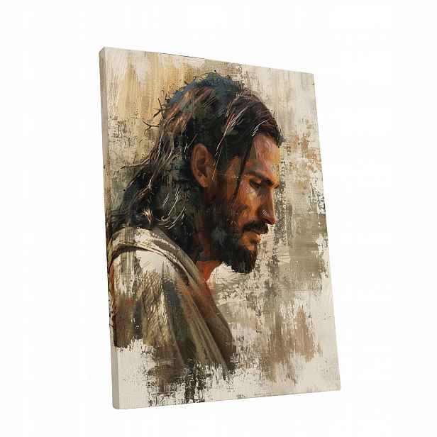 Obraz na plátně Moderní ikona Ježíše Krista v obývacím pokoji 90x120