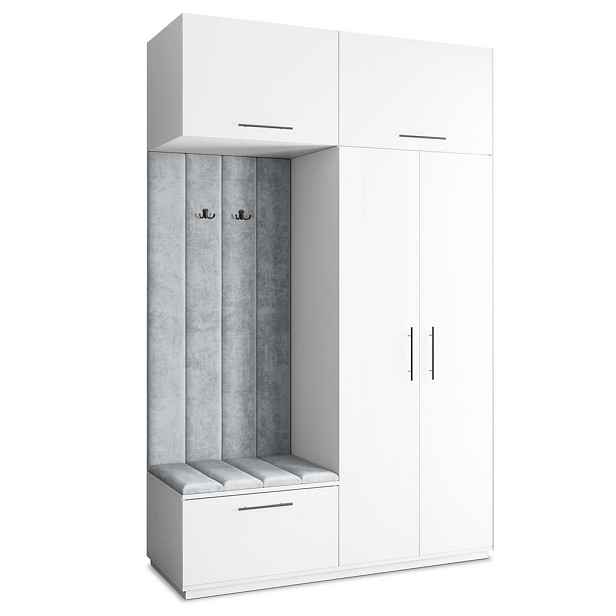 MASSENO MODERNÍ PŘEDSÍŇOVÁ SKŘÍŇ REMA, 150/240/60 cm, bílá