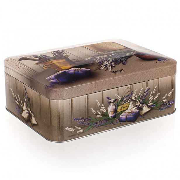 BANQUET Plechovka-box na čaj 200x155x80 mm LAVENDER