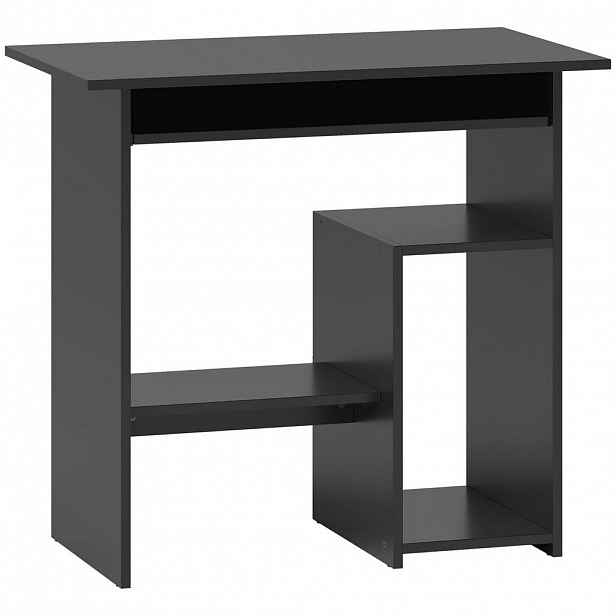 HOMCOM POČÍTAČOVÝ STŮL s otevřenými přihrádkami, 80 x 45 x 75 cm, černý