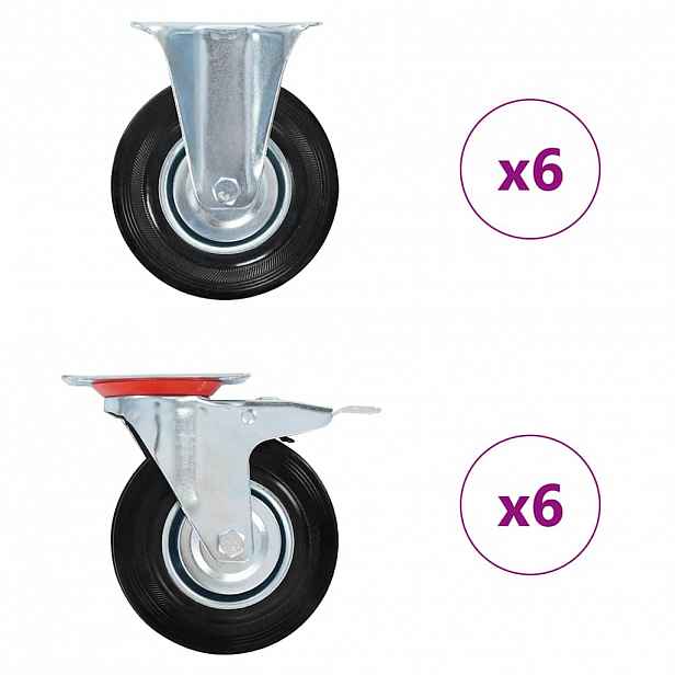 vidaXL 12 ks pojezdová kolečka 125 mm