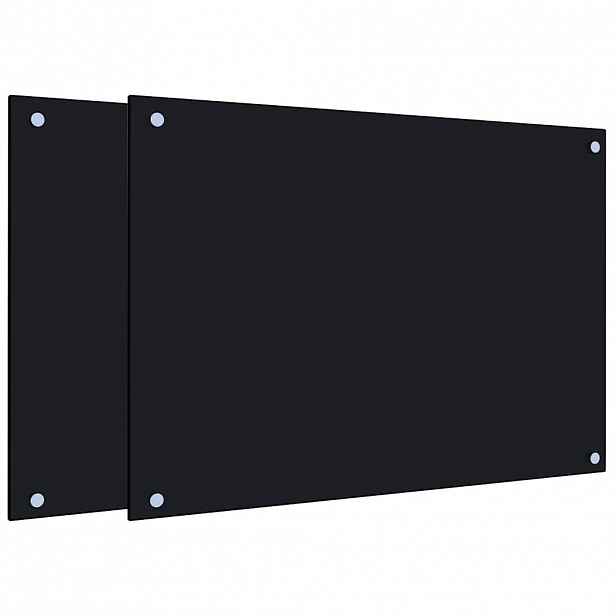 vidaXL Kuchyňské panely 2 ks černé 70 x 50 cm tvrzené sklo