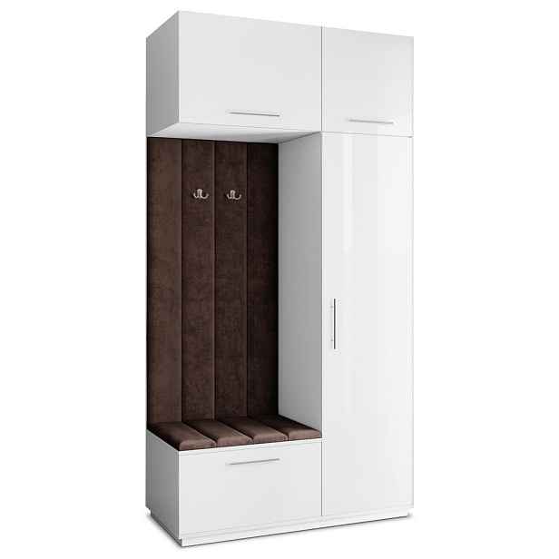 MASSENO MODERNÍ PŘEDSÍŇOVÁ SESTAVA REMA, 120/240/60 cm, bílá