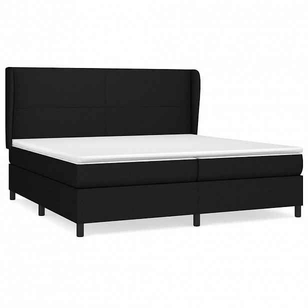 vidaXL Box spring postel s matrací černá 200x200 cm textil