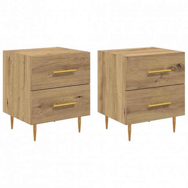 vidaXL Noční skříňka 2 ks Artisanový dub 40 x 35 x 47,5 cm