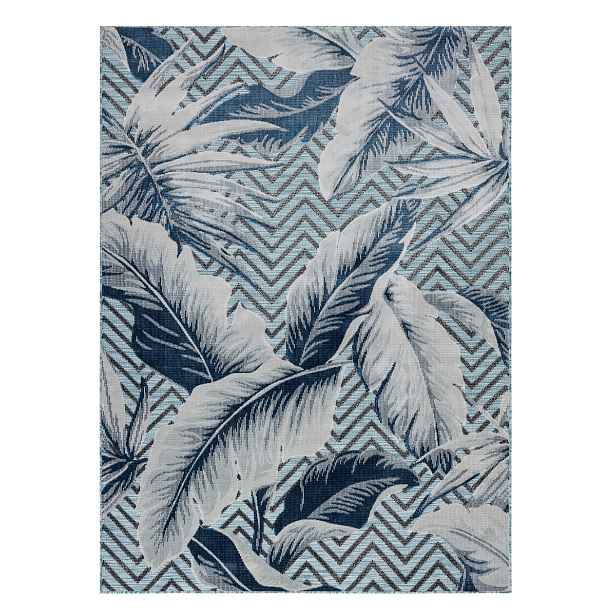 Kusový koberec Botanic 65242 Feathers aqua – na ven i na doma, 78x150, modrá, chodba / předsíň, Dywany Łuszczów