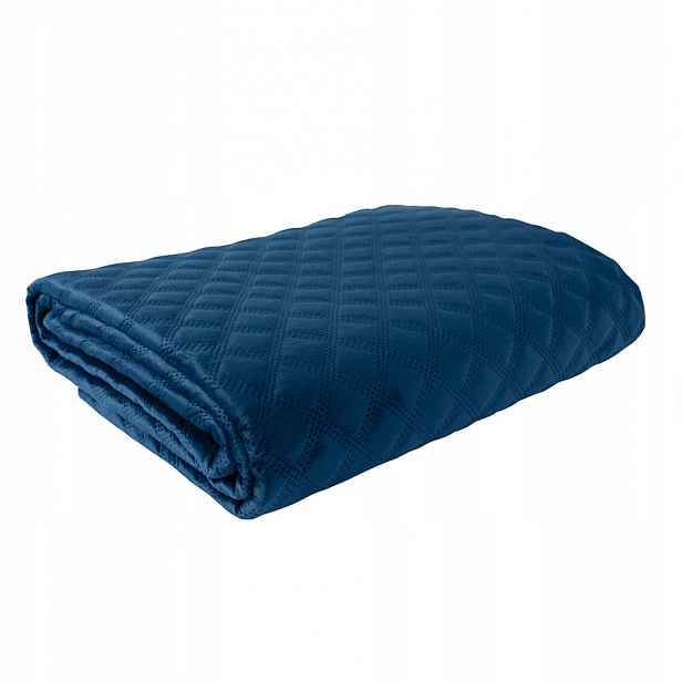 Prošívaný přehoz Velvi velvet 220x240 011 tmavě modrý