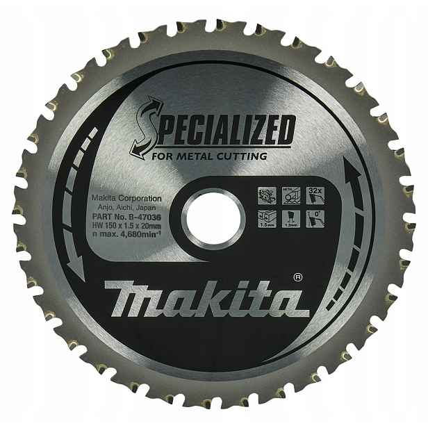 Řezací kotouč Specialized T.c.t, 150 x 20 mm, 32 ZB-47036 Makita