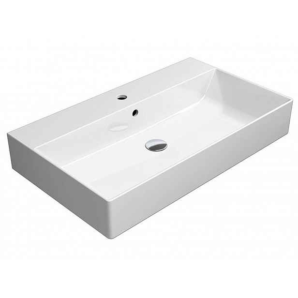 Sapho GSI Kube X - Umyvadlo 80x47 cm, s 1 otvorem pro baterii, Extraglaze, bílá 9422111